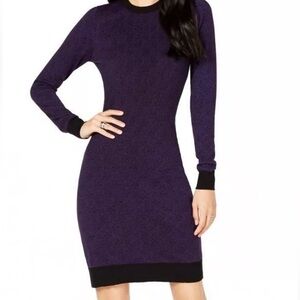 Michael Kors Purple Sweater Dress with Crew Neck